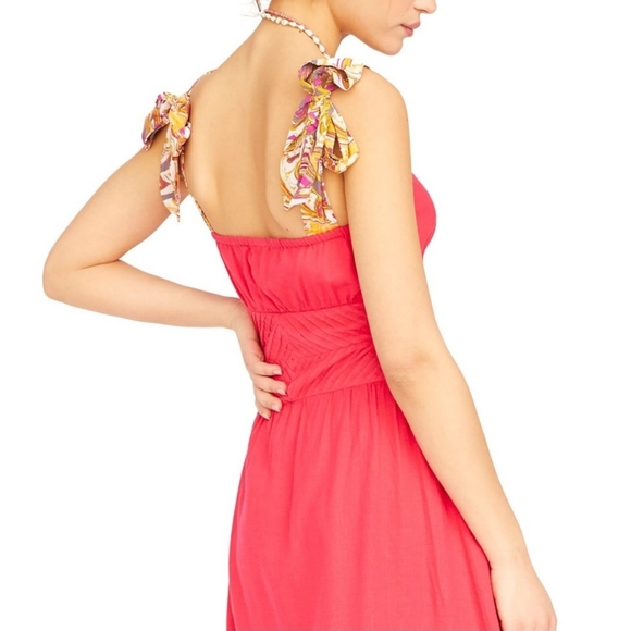 Free People Santorini Maxi Dress Sleeveless Hot Hibiscus Pink New Size 6. - Picture 3 of 14